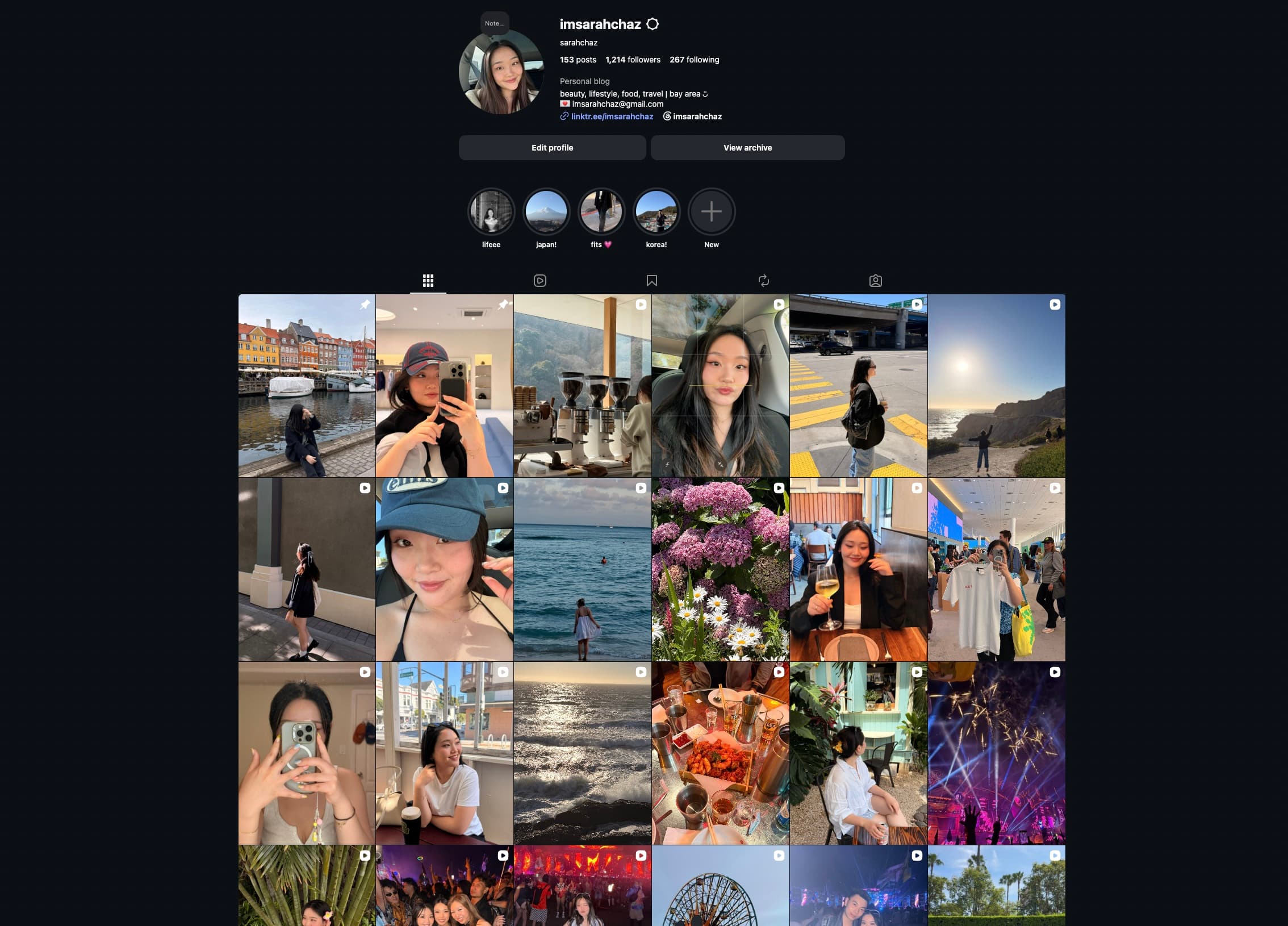 Instagram profile